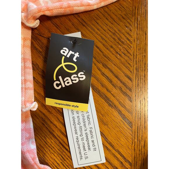 NWT Coral Heart Checkered Girl’s Size Large (10/12) Long Sleeve & Shorts Pajamas - Picture 4 of 5